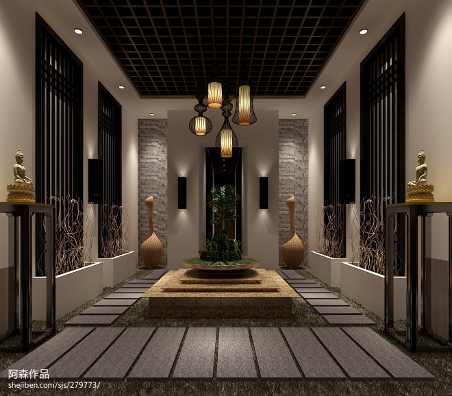 阿森設計-烏魯木齊足療會所-裝修設計效果圖-阿森設計師作品-設計本